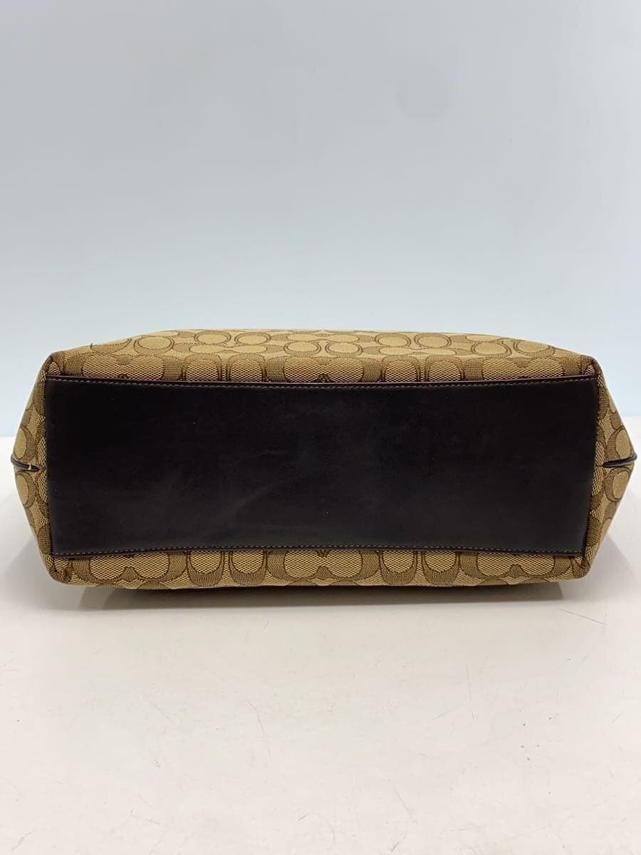 COACH tote bag canvas BEG all-over pattern 4