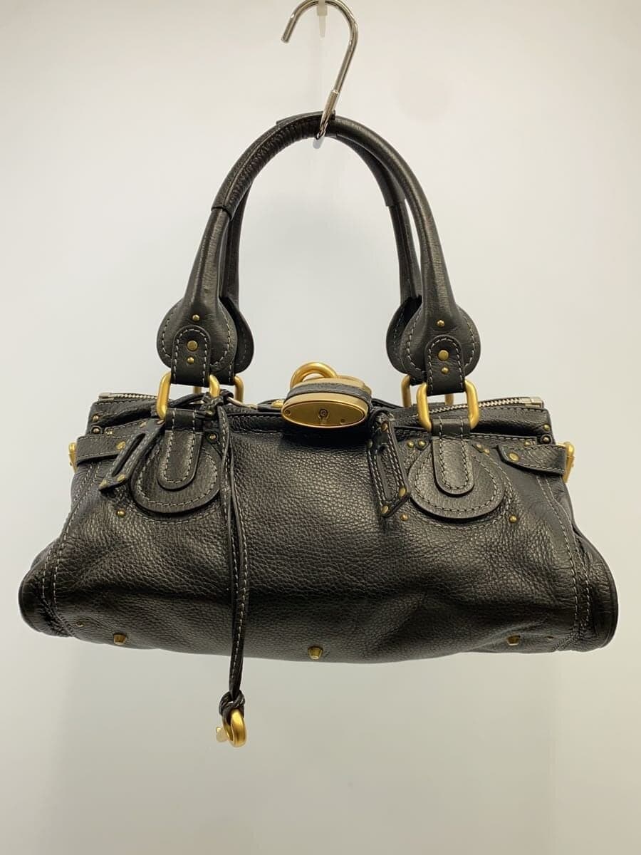 Chloe handbag leather black plain 01-11-51-5276