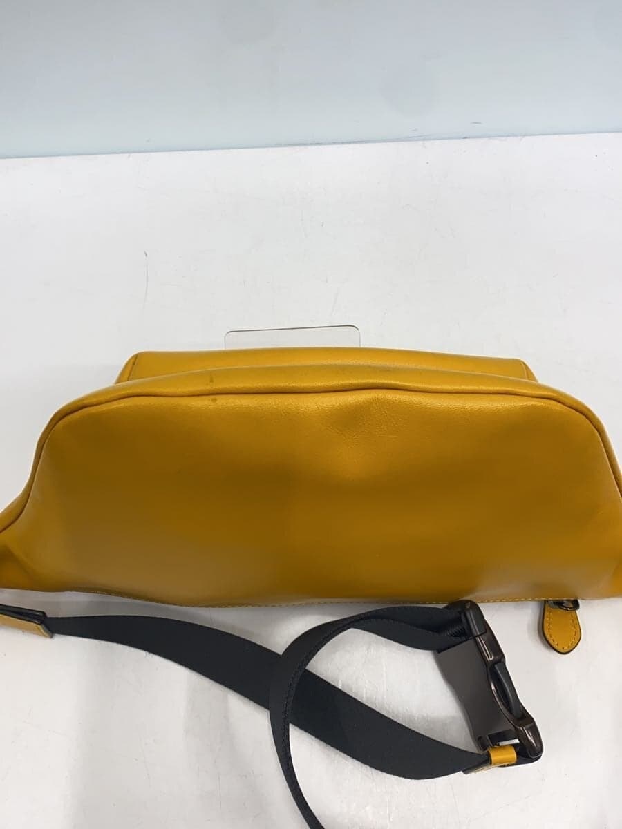 COACH Waist Bag Leather YLW C1277 4