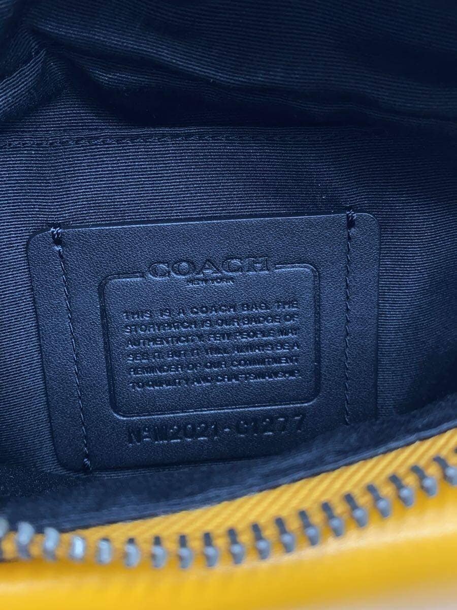 COACH Waist Bag Leather YLW C1277 5