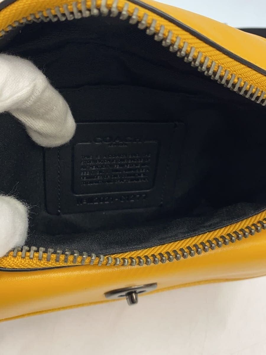 COACH Waist Bag Leather YLW C1277 6