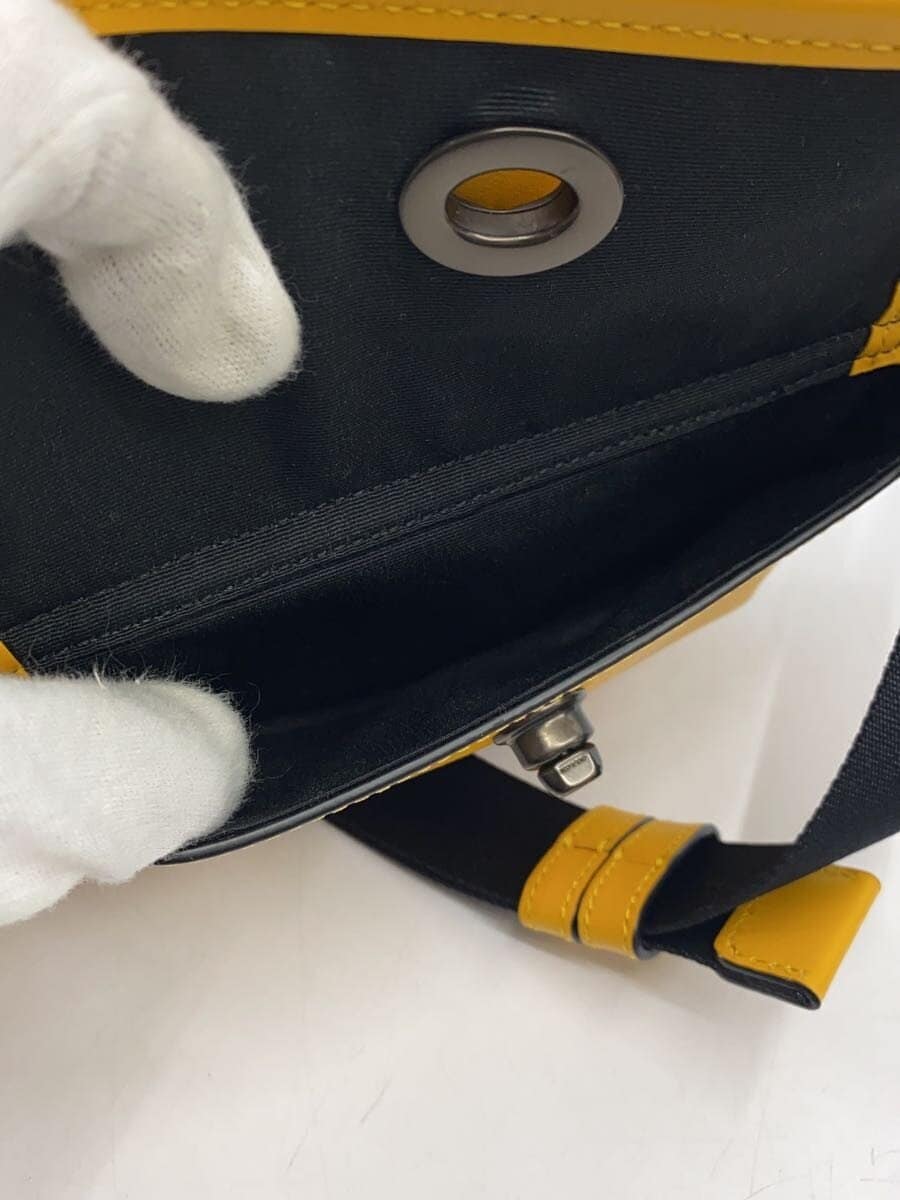 COACH Waist Bag Leather YLW C1277 8