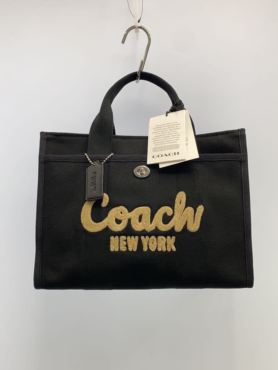 COACH Cargo Tote Canvas BLK CP158