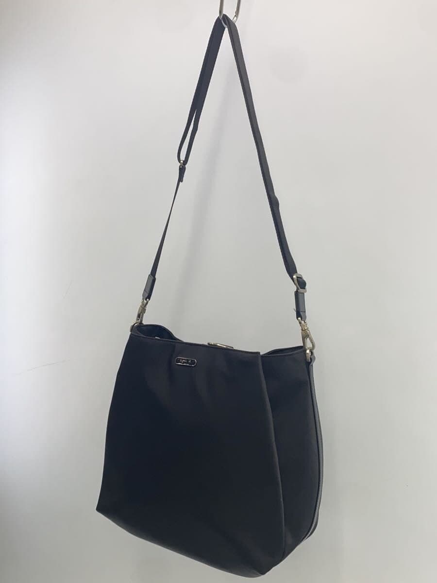 agnes b. Shoulder Bag Nylon Black Plain FS02-04 2