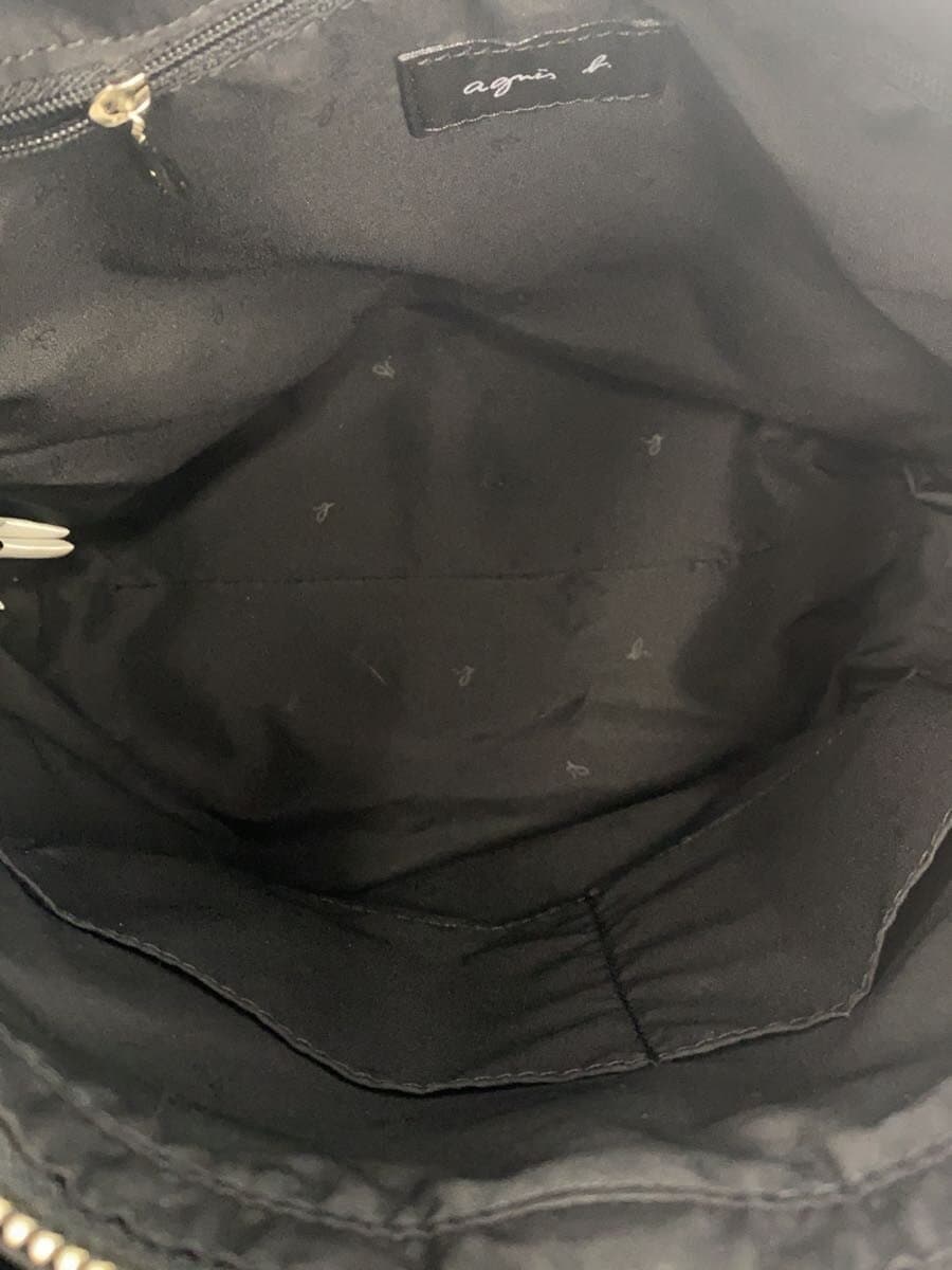 agnes b. Shoulder Bag Nylon Black Plain FS02-04 6