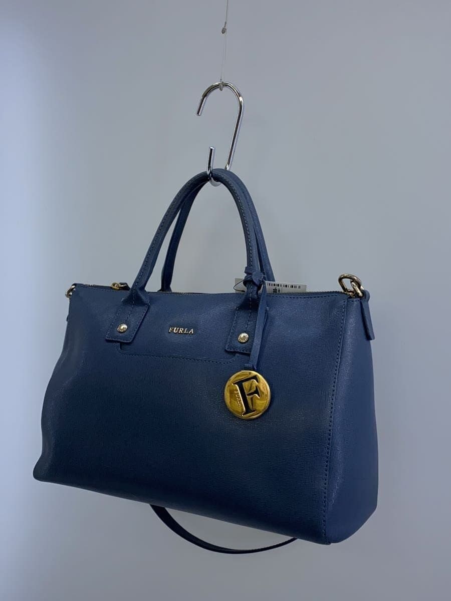 FURLA bag leather navy 2