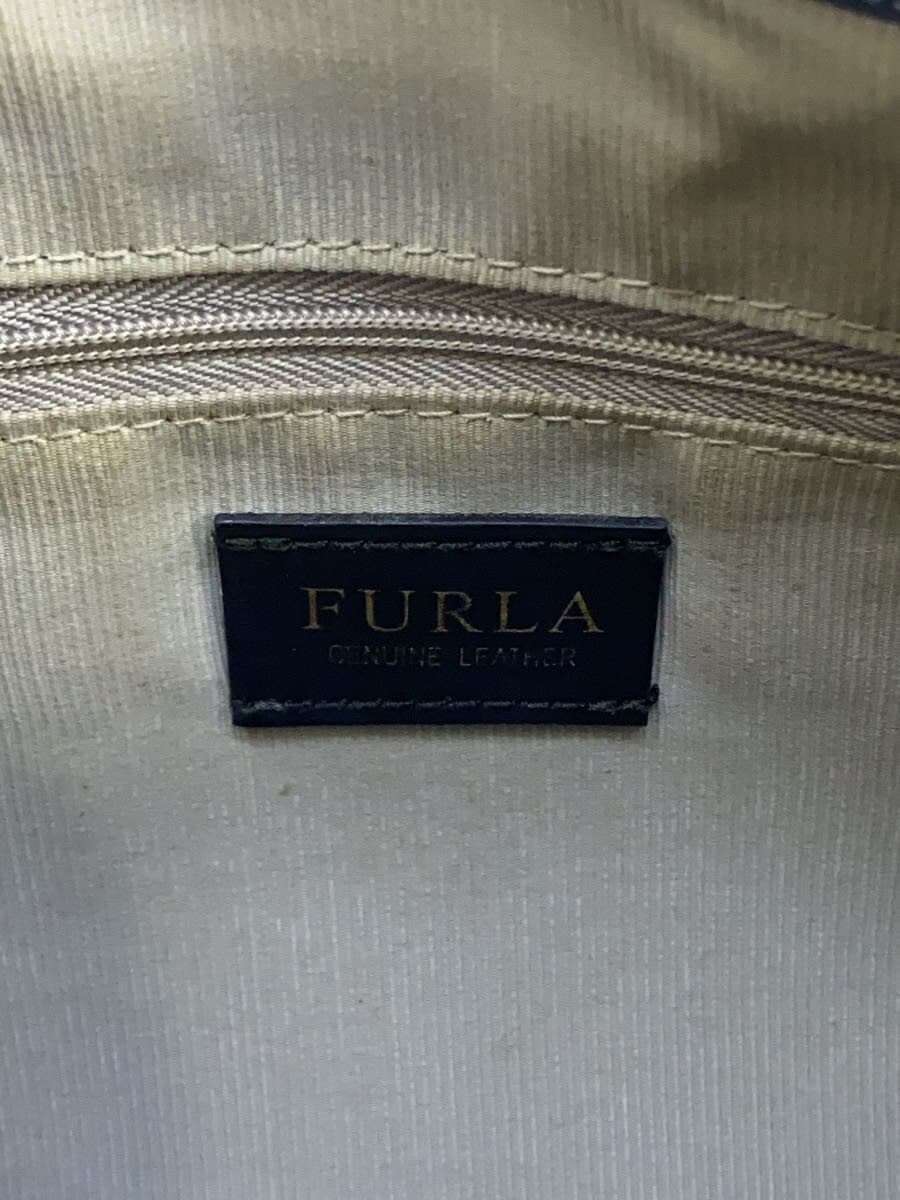 FURLA bag leather navy 5