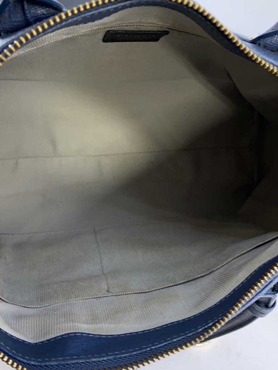 FURLA bag leather navy 6