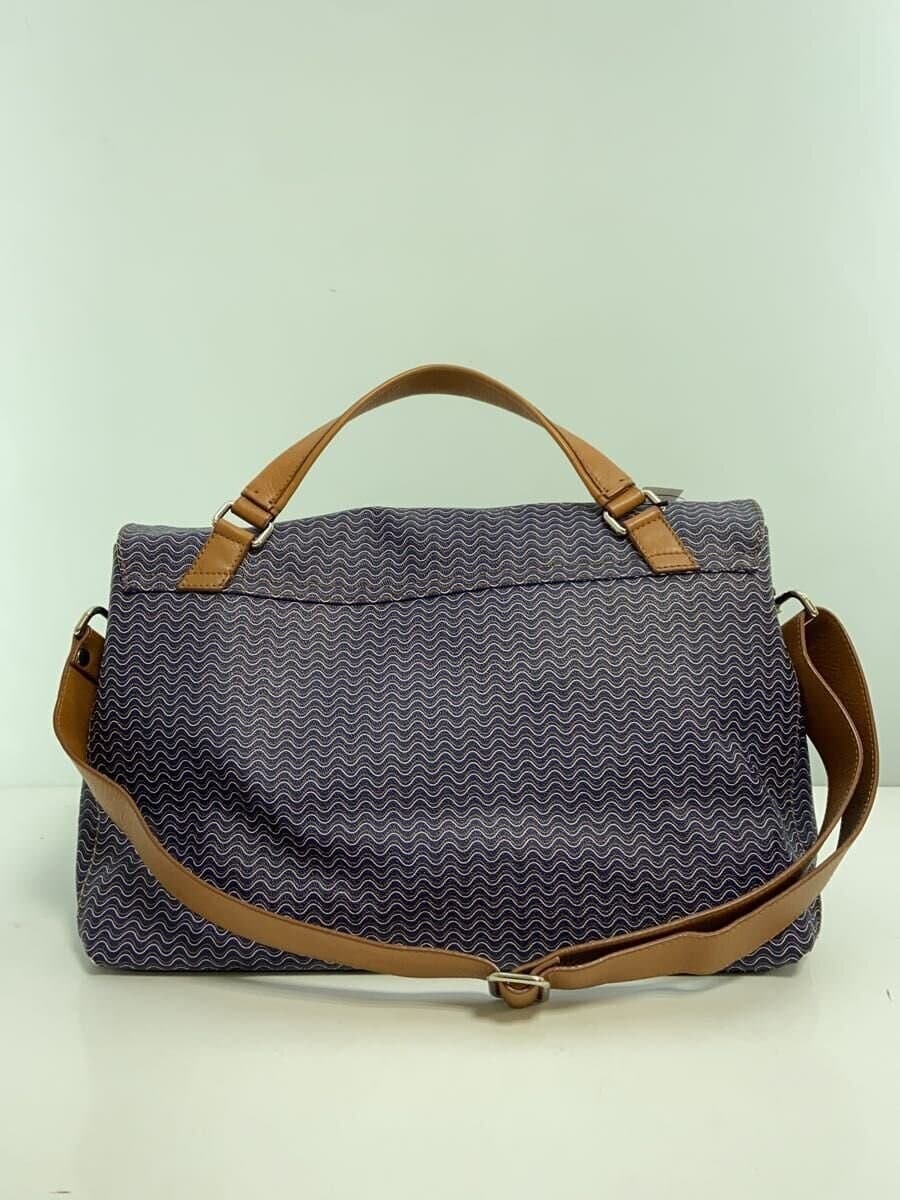 ZANELLATO Bag Leather NVY All Over Pattern Wave Pattern 3