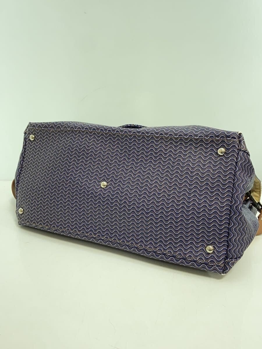 ZANELLATO Bag Leather NVY All Over Pattern Wave Pattern 4