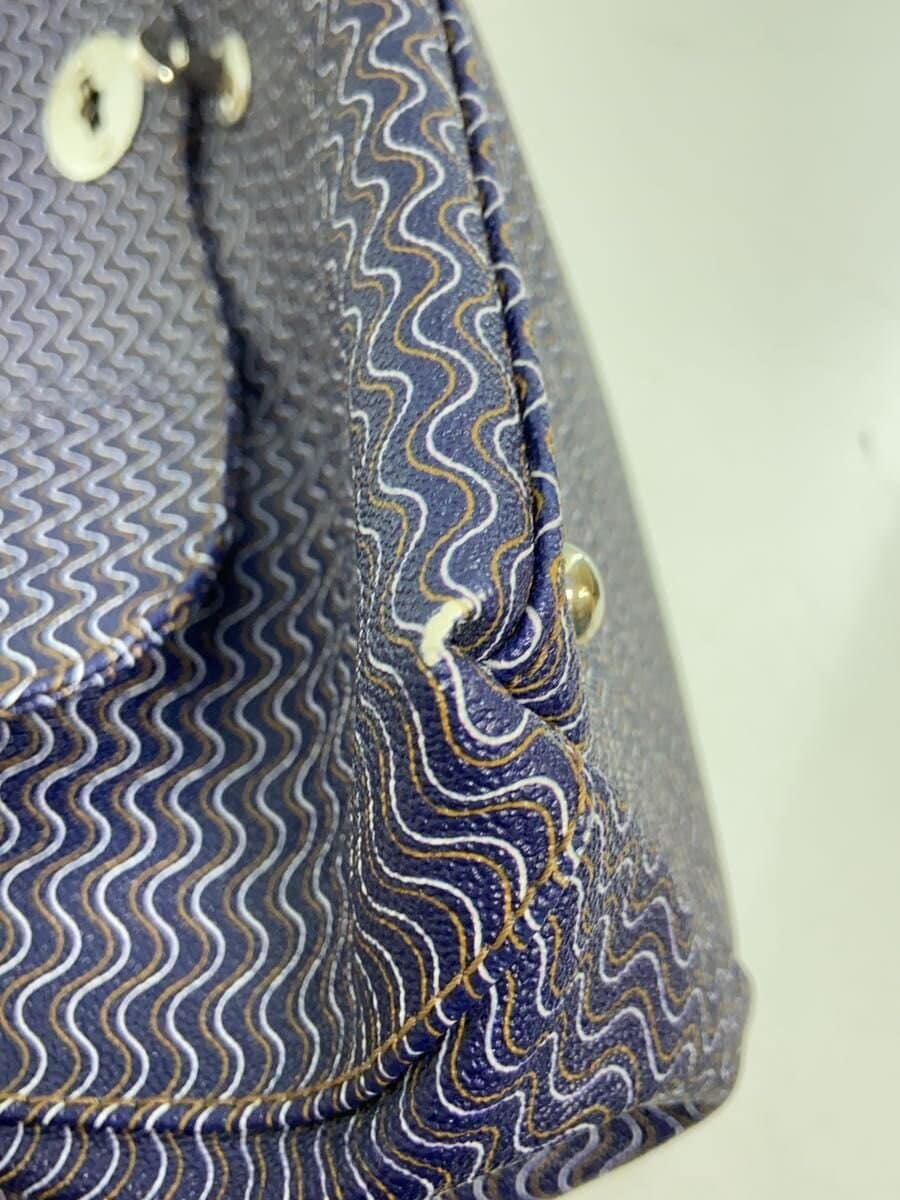 ZANELLATO Bag Leather NVY All Over Pattern Wave Pattern 8