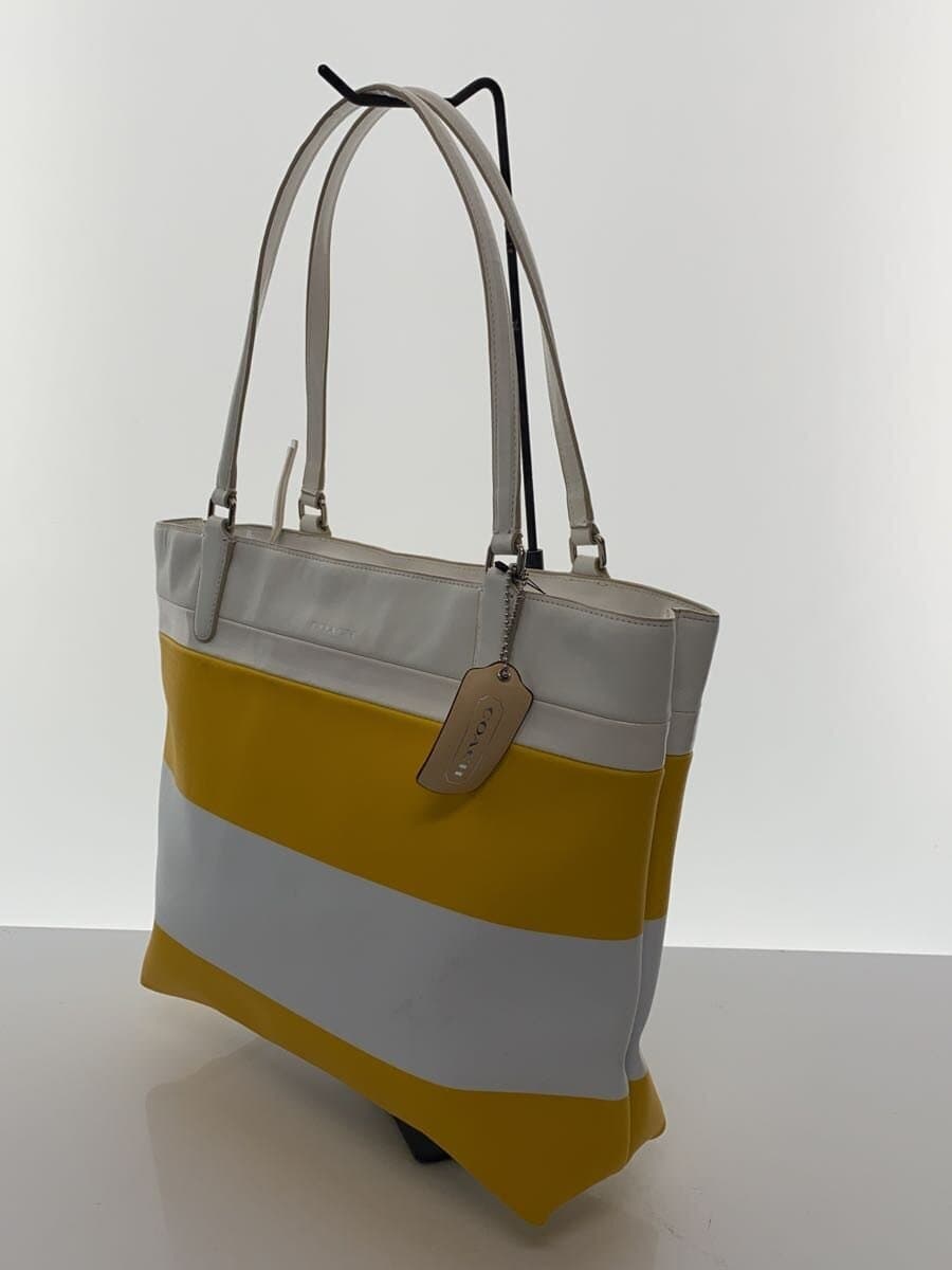 COACH Tote Bag PVC WHT Border Stripe 30512 2