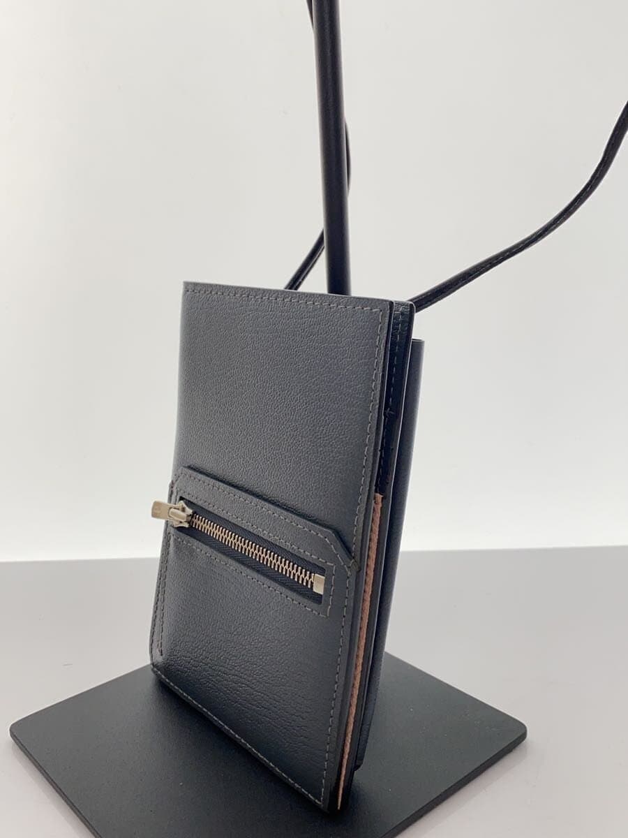 L’arcobaleno Smart W Shoulder Wallet Shoulder Bag Leather GRY PK Solid 2