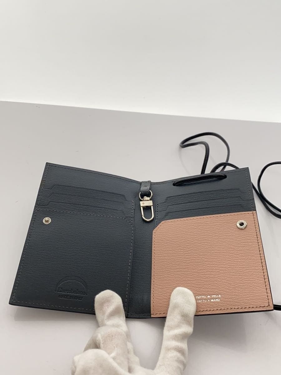 L’arcobaleno Smart W Shoulder Wallet Shoulder Bag Leather GRY PK Solid 5