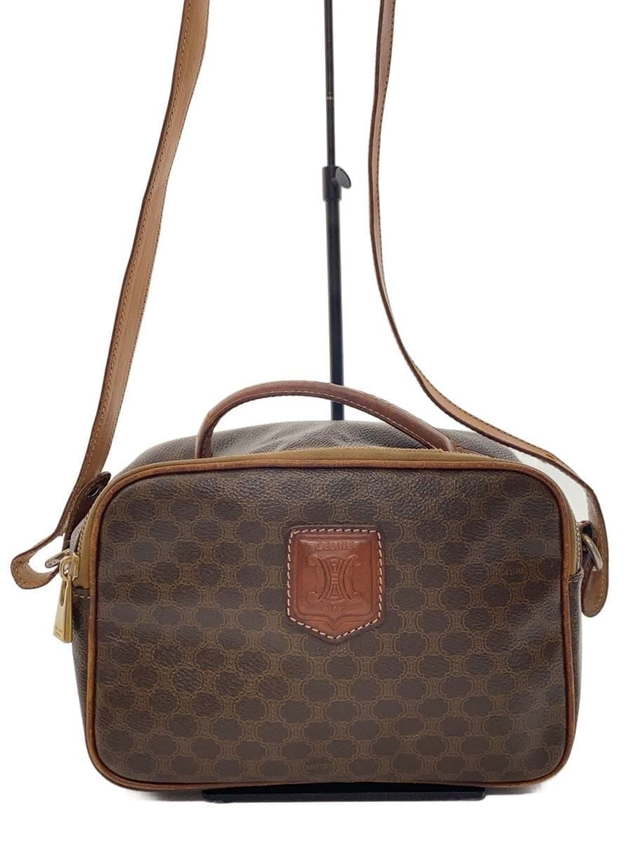 CELINE Macadam Shoulder Bag PVC BRW All Over Pattern