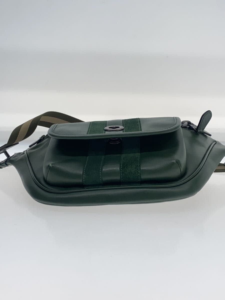 COACH Waist Bag Leather GRN Solid C4033 4