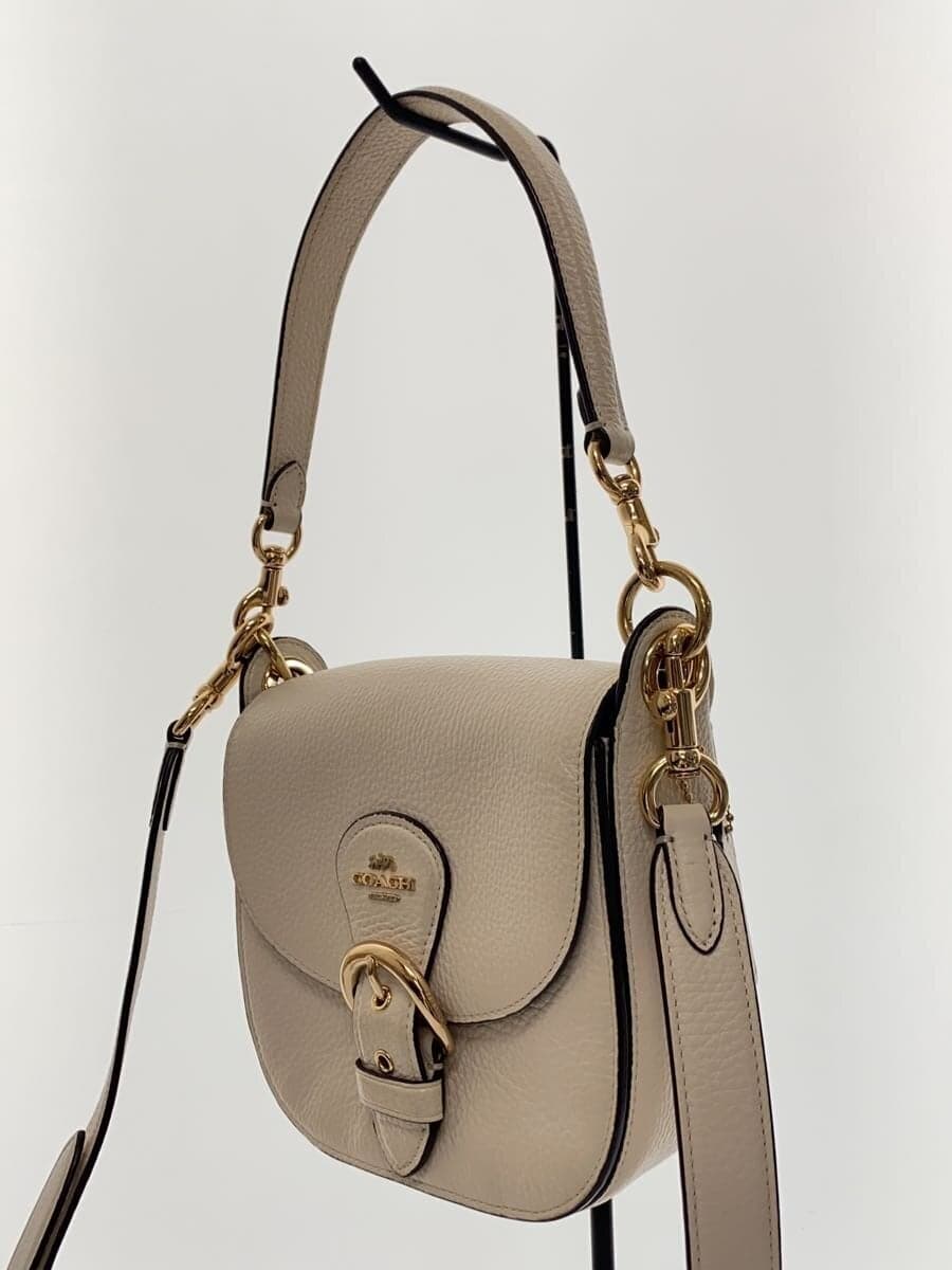 COACH Shoulder Bag Leather WHT Solid C5685 2