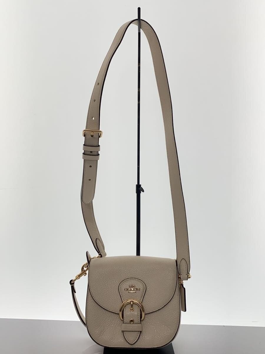 COACH Shoulder Bag Leather WHT Solid C5685 4