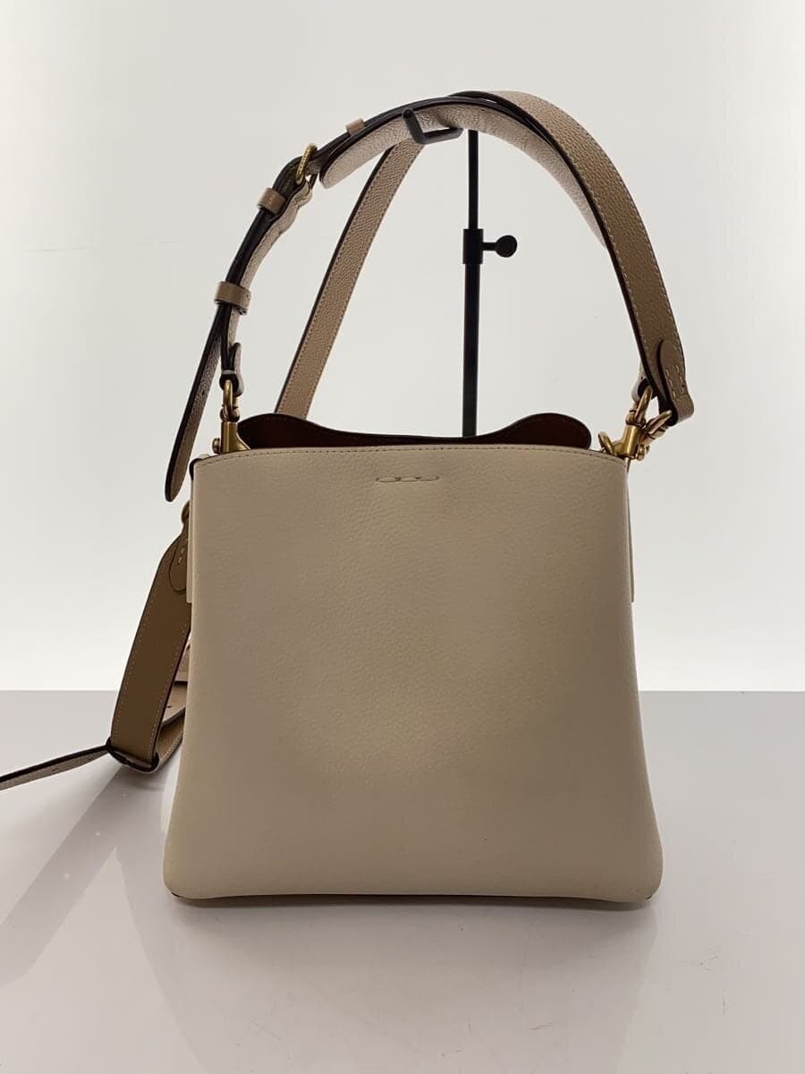 COACH Shoulder Bag Leather CRM Solid C3766 3