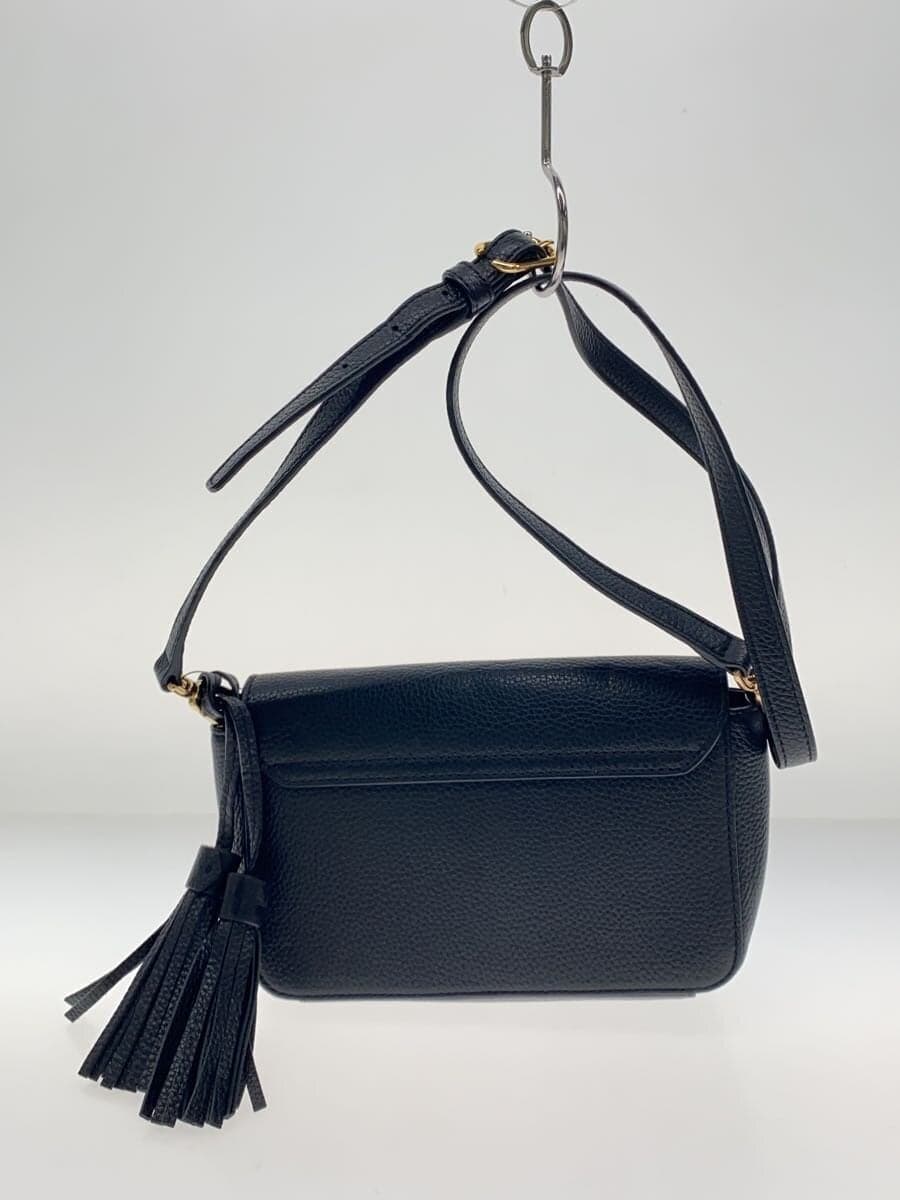 TORY BURCH Shoulder Bag Leather BLK Solid Color 3