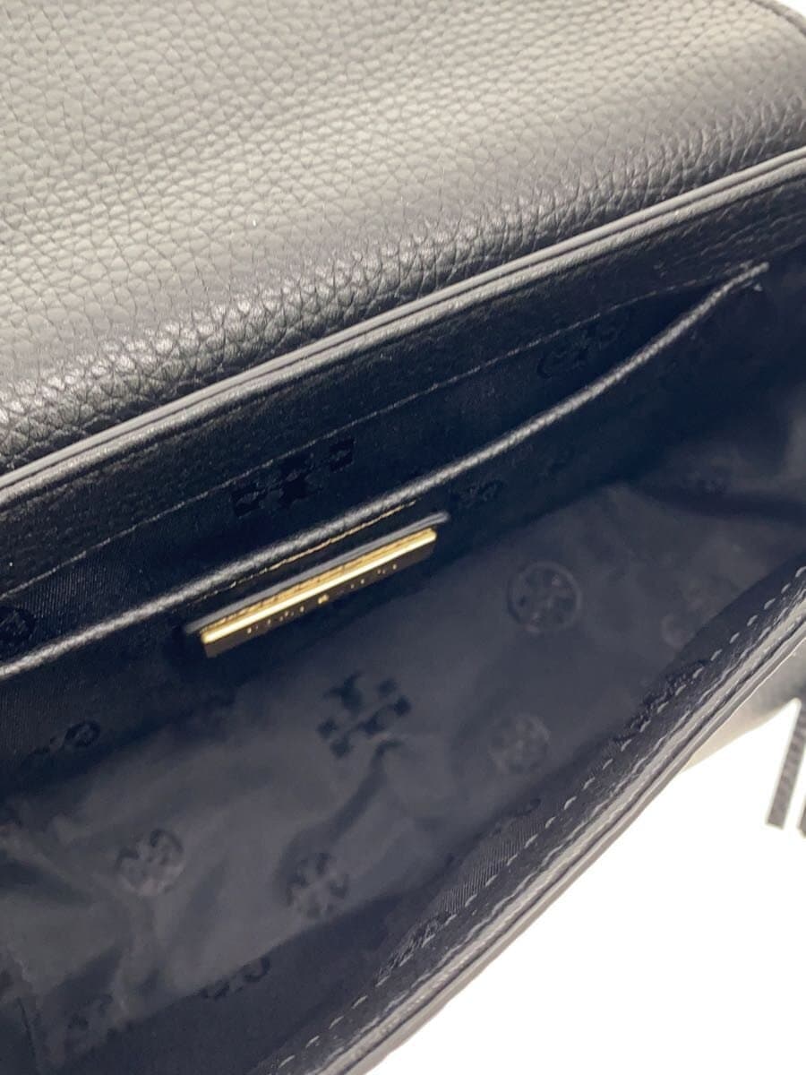 TORY BURCH Shoulder Bag Leather BLK Solid Color 6