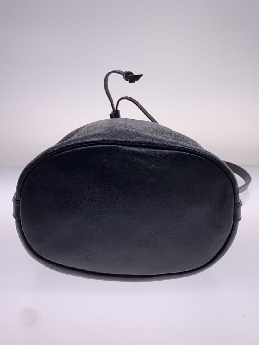 IL BISONTE drawstring shoulder bag leather BLK plain 4