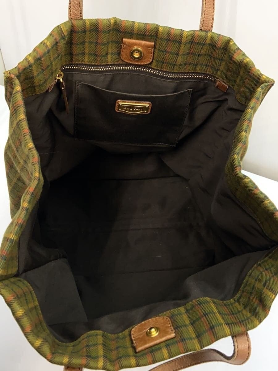 MIU MIUMIU MIU Miu Miu Tote Bag Wool GRN Check 6