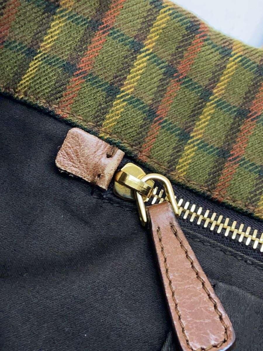 MIU MIUMIU MIU Miu Miu Tote Bag Wool GRN Check 9