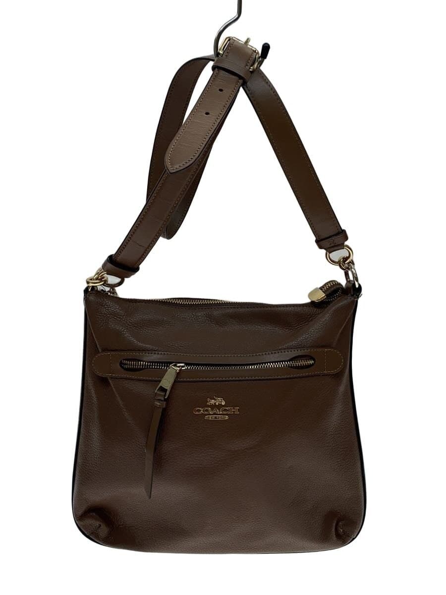 COACH Shoulder Bag Leather BRW Solid F34823