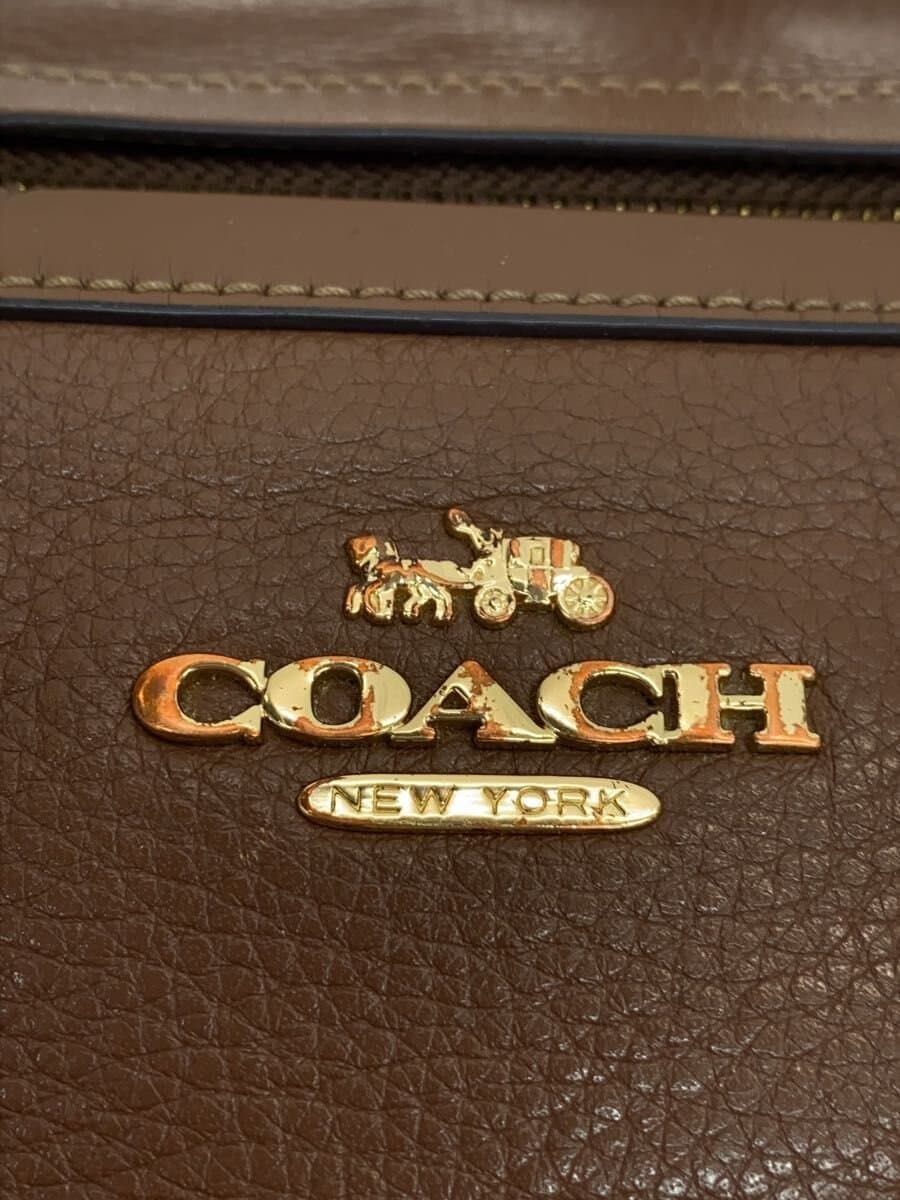 COACH Shoulder Bag Leather BRW Solid F34823 5