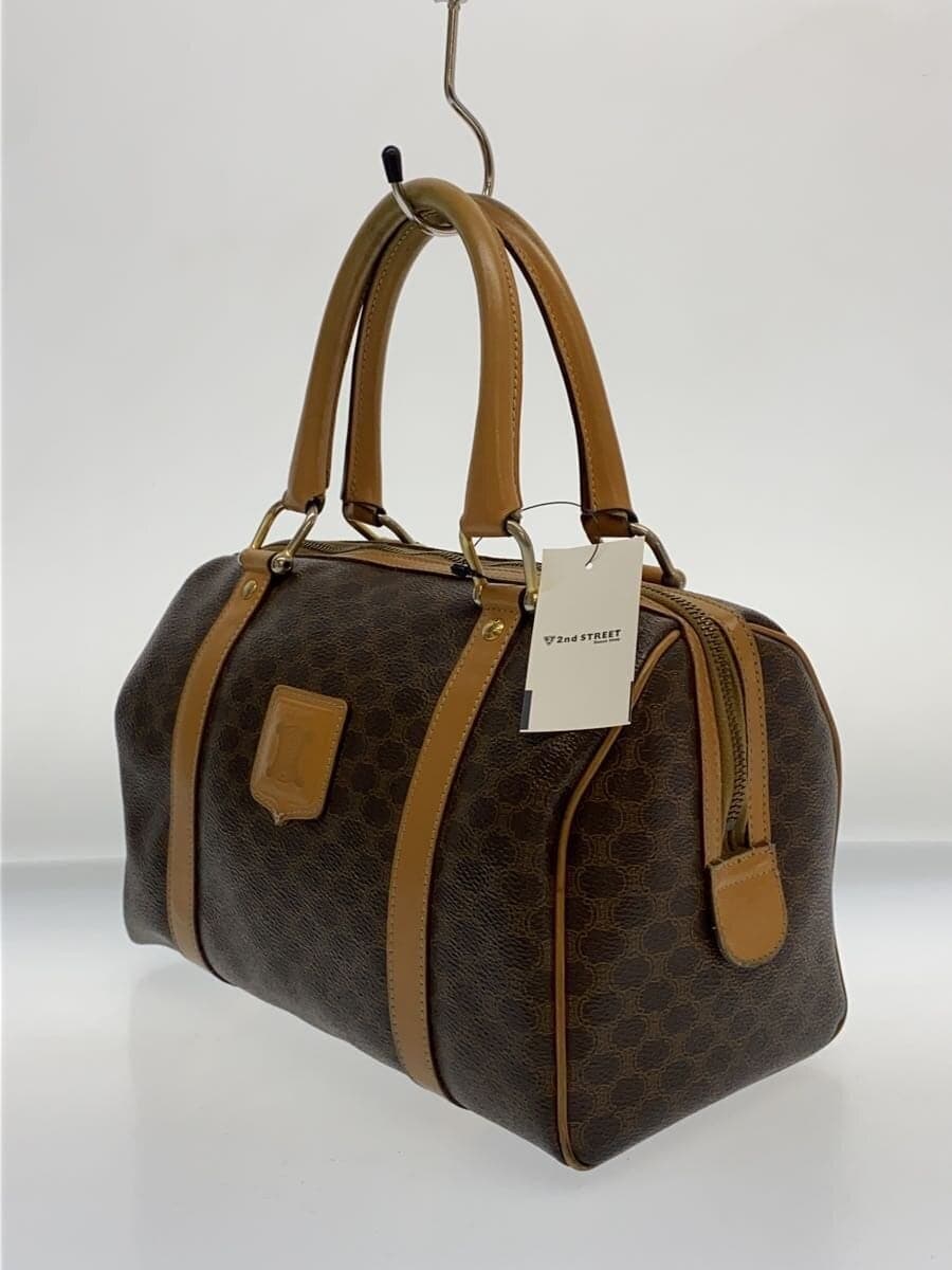 CELINE Boston Bag Leather BRW All-over Print M11 2