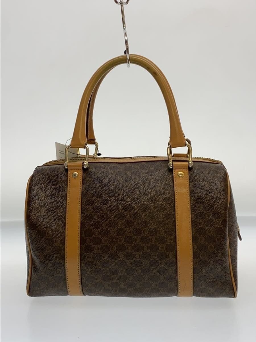 CELINE Boston Bag Leather BRW All-over Print M11 3