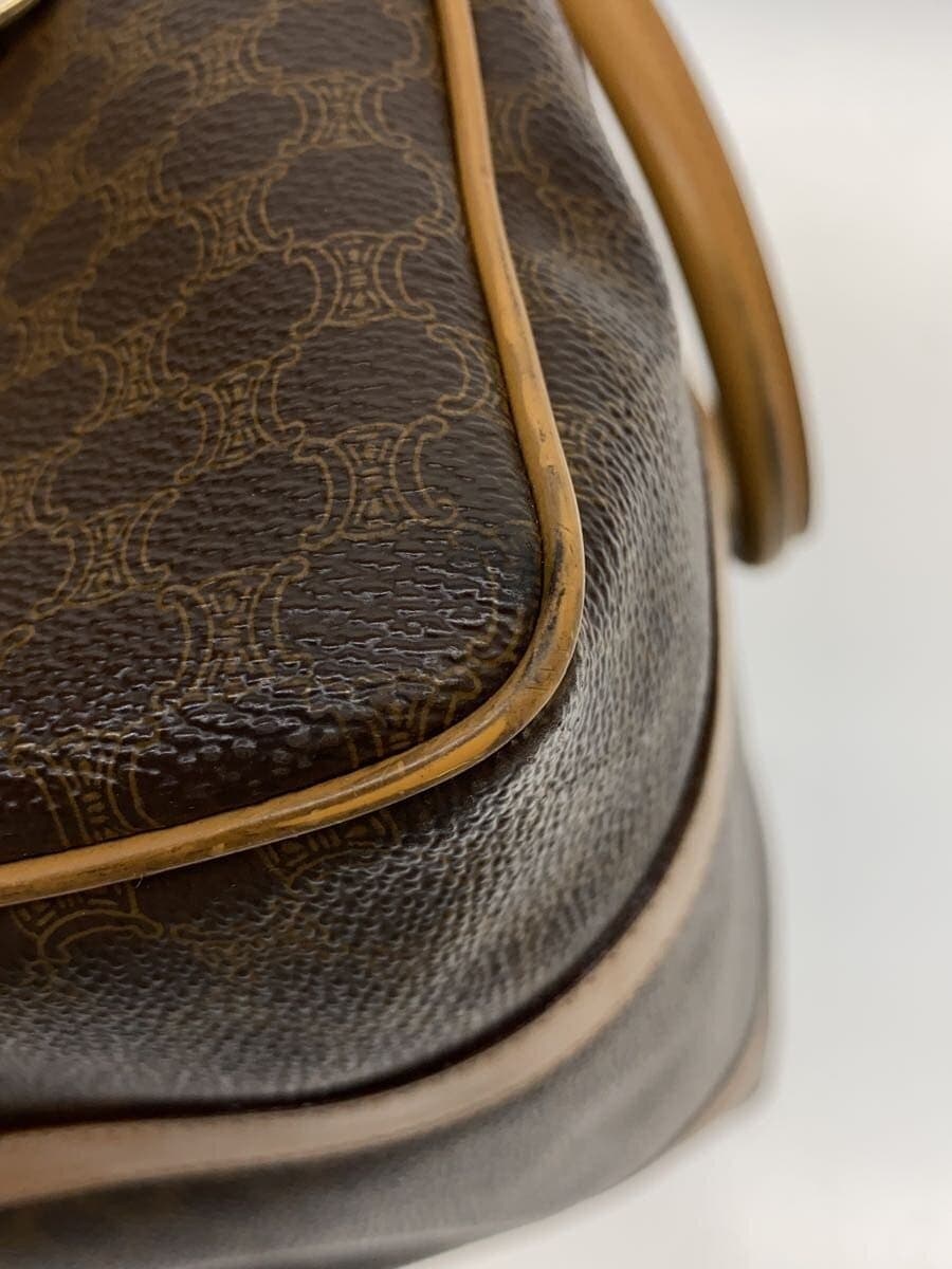 CELINE Boston Bag Leather BRW All-over Print M11 9