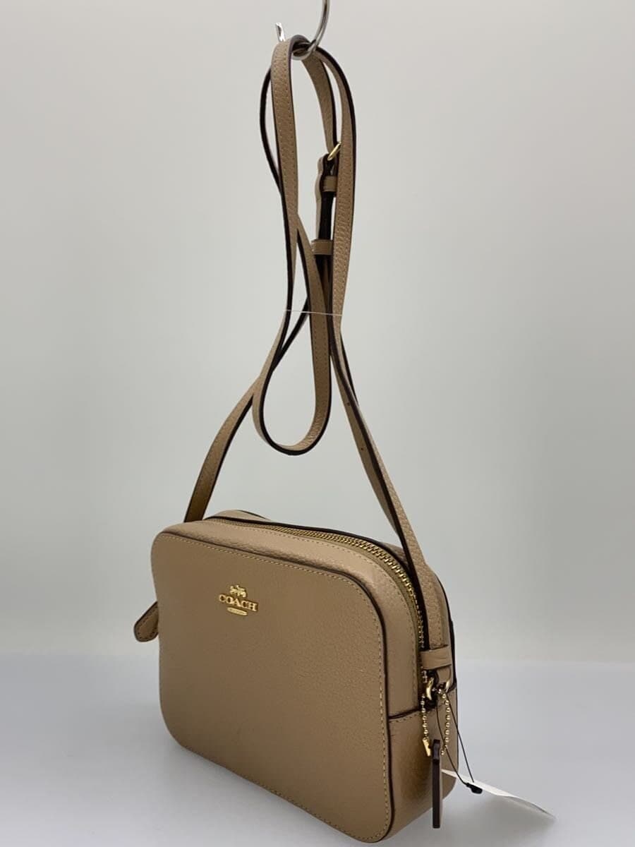 COACH Shoulder Bag Leather BEG Solid Color 87734 2