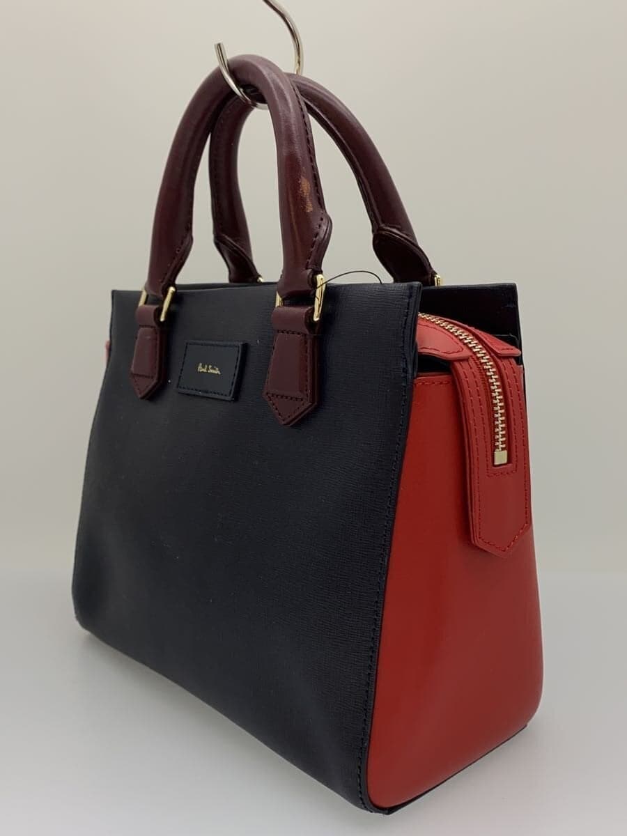 Paul Smith Shoulder Bag Leather Navy Solid Color 2