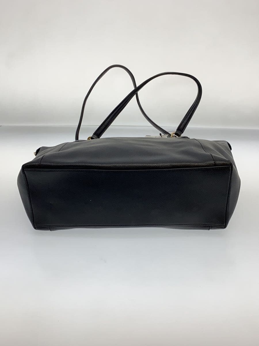 COACH Tote Bag Leather Black Solid Color F35808 4