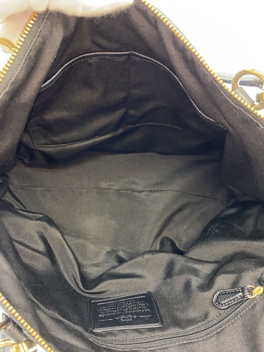 COACH Tote Bag Leather Black Solid Color F35808 6