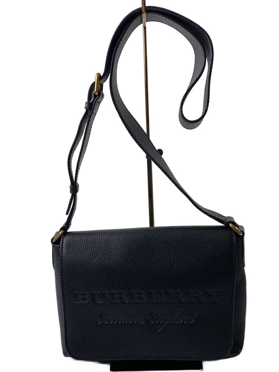 BURBERRY Shoulder Bag Leather BLK Solid