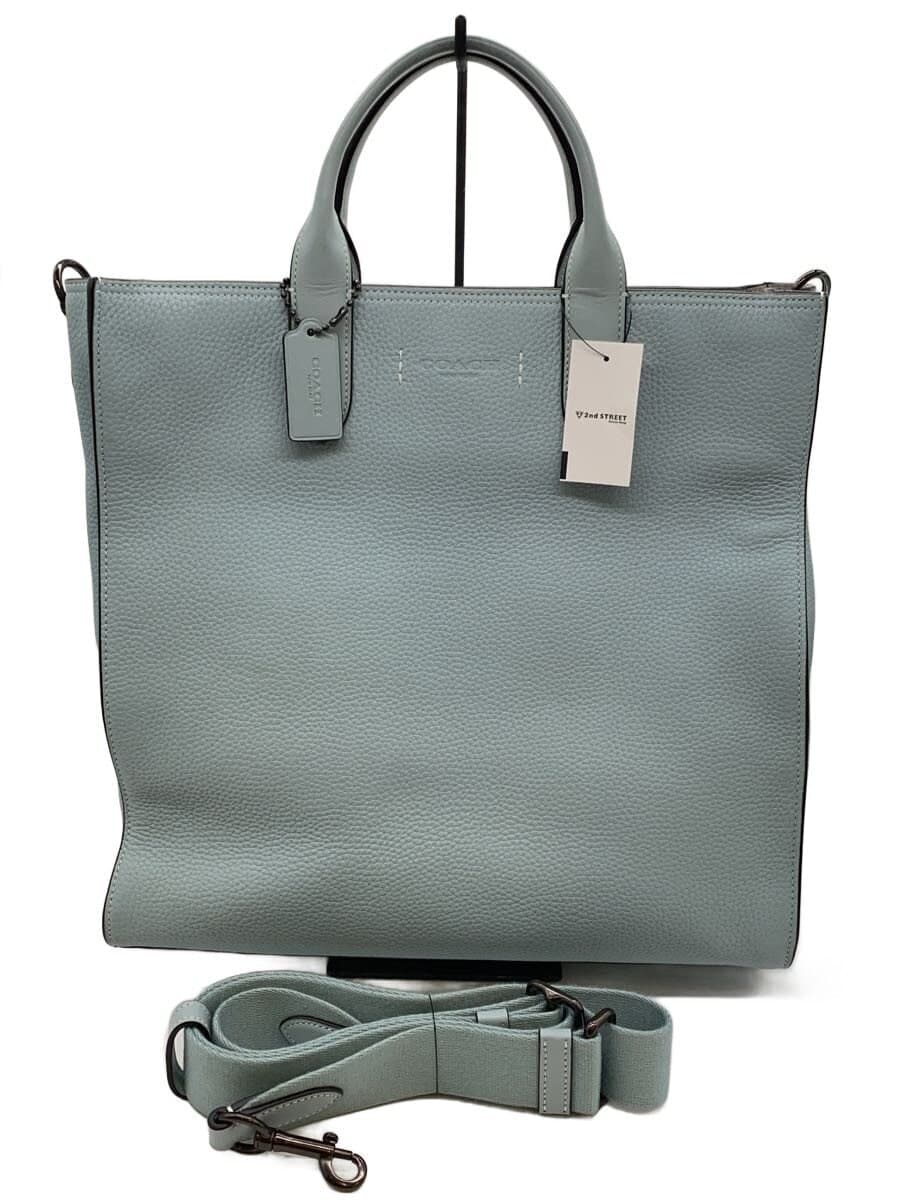 COACH Gotham Tall Shoulder Bag Leather Blue C8342