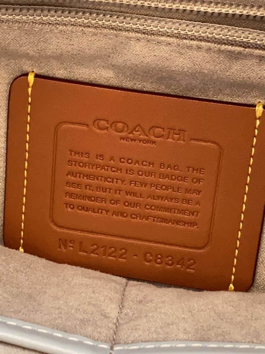 COACH Gotham Tall Shoulder Bag Leather Blue C8342 5