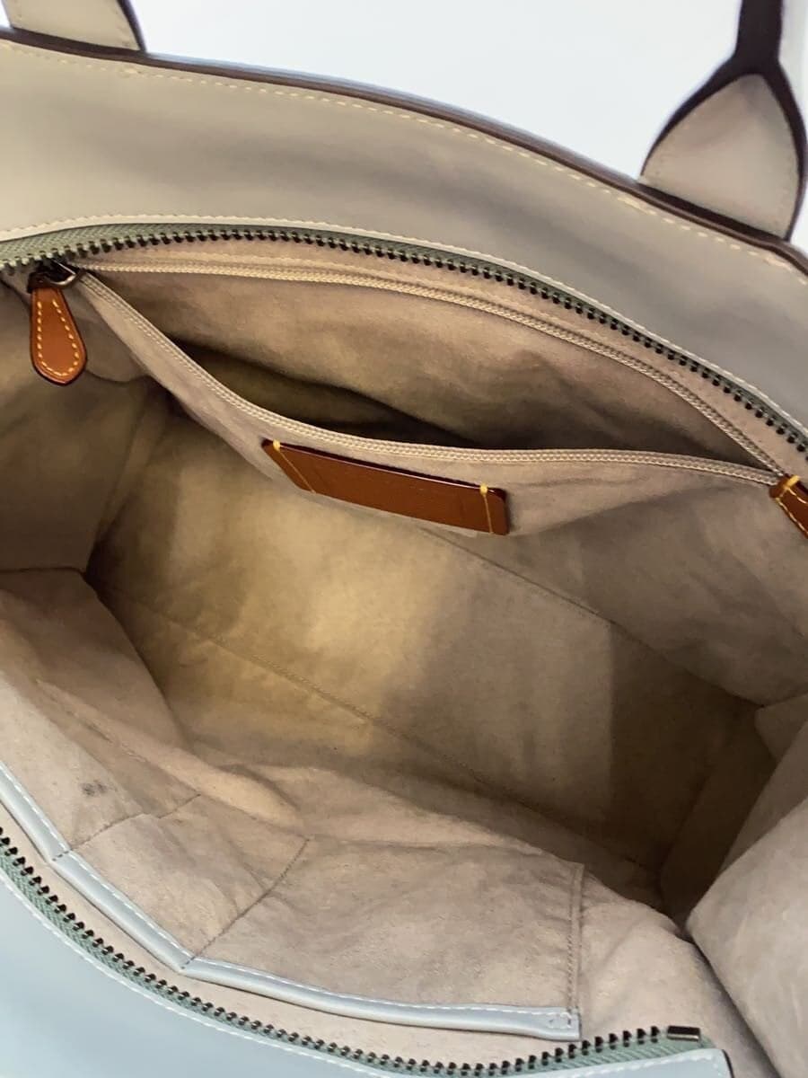 COACH Gotham Tall Shoulder Bag Leather Blue C8342 6