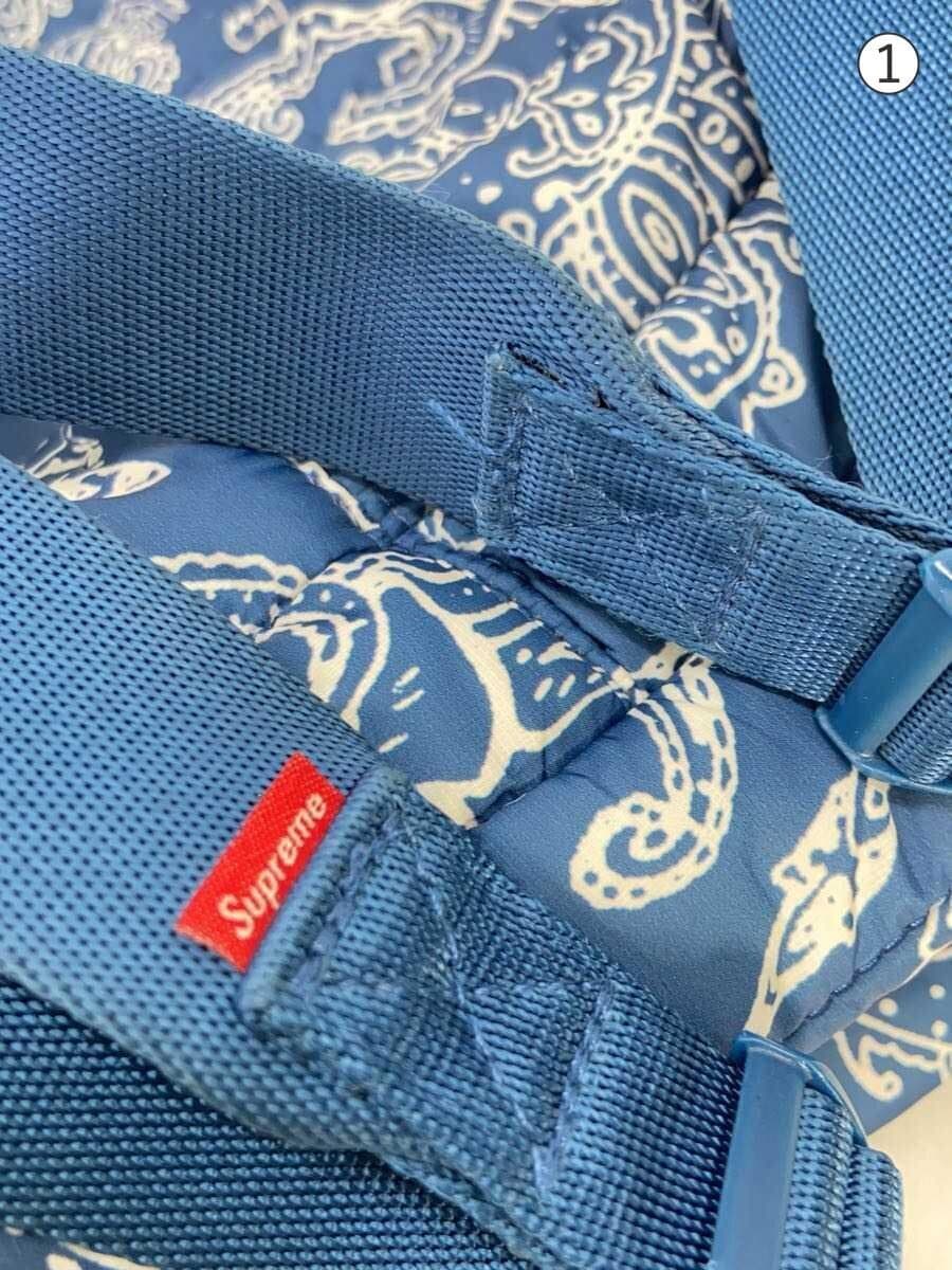 SupremePUFFER BACKPACK 22AW Backpack Rucksack BLU Paisley All-over pattern 9