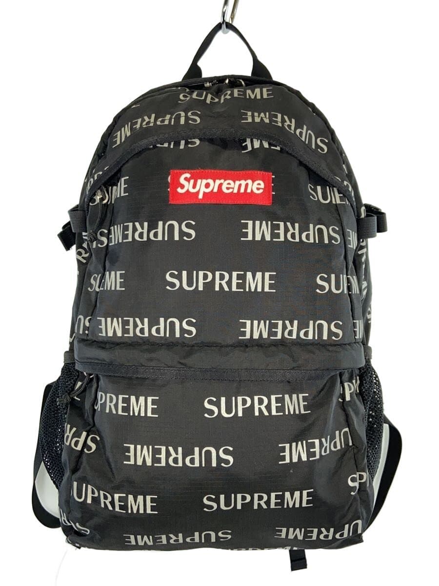 Supreme16AW Reflective Repeat Backpack Backpack Nylon BLK All Over Pattern
