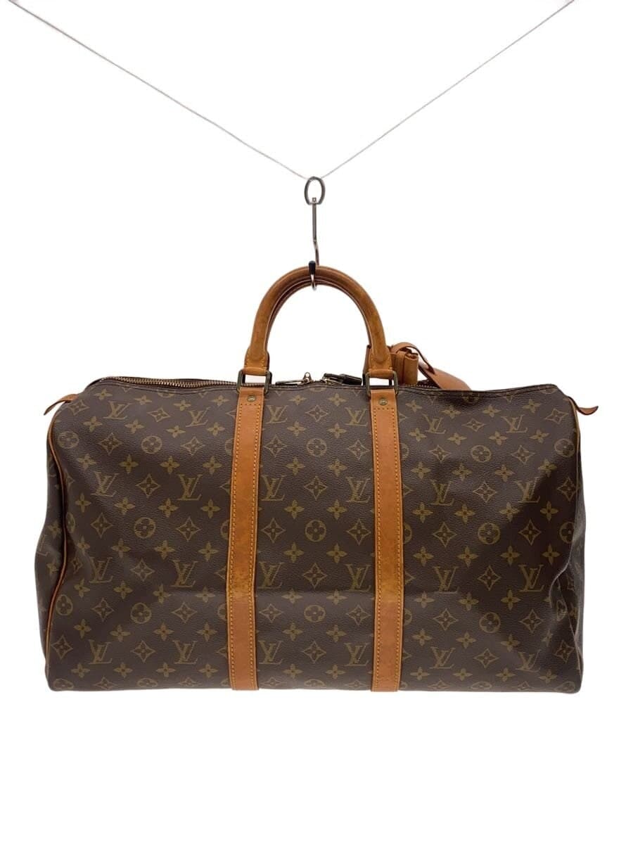 LOUIS VUITTON Keepall 50_Monogram Canvas PVC BRW