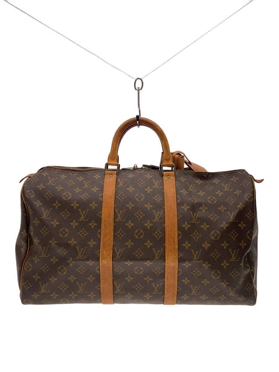 LOUIS VUITTON Keepall 50_Monogram Canvas PVC BRW