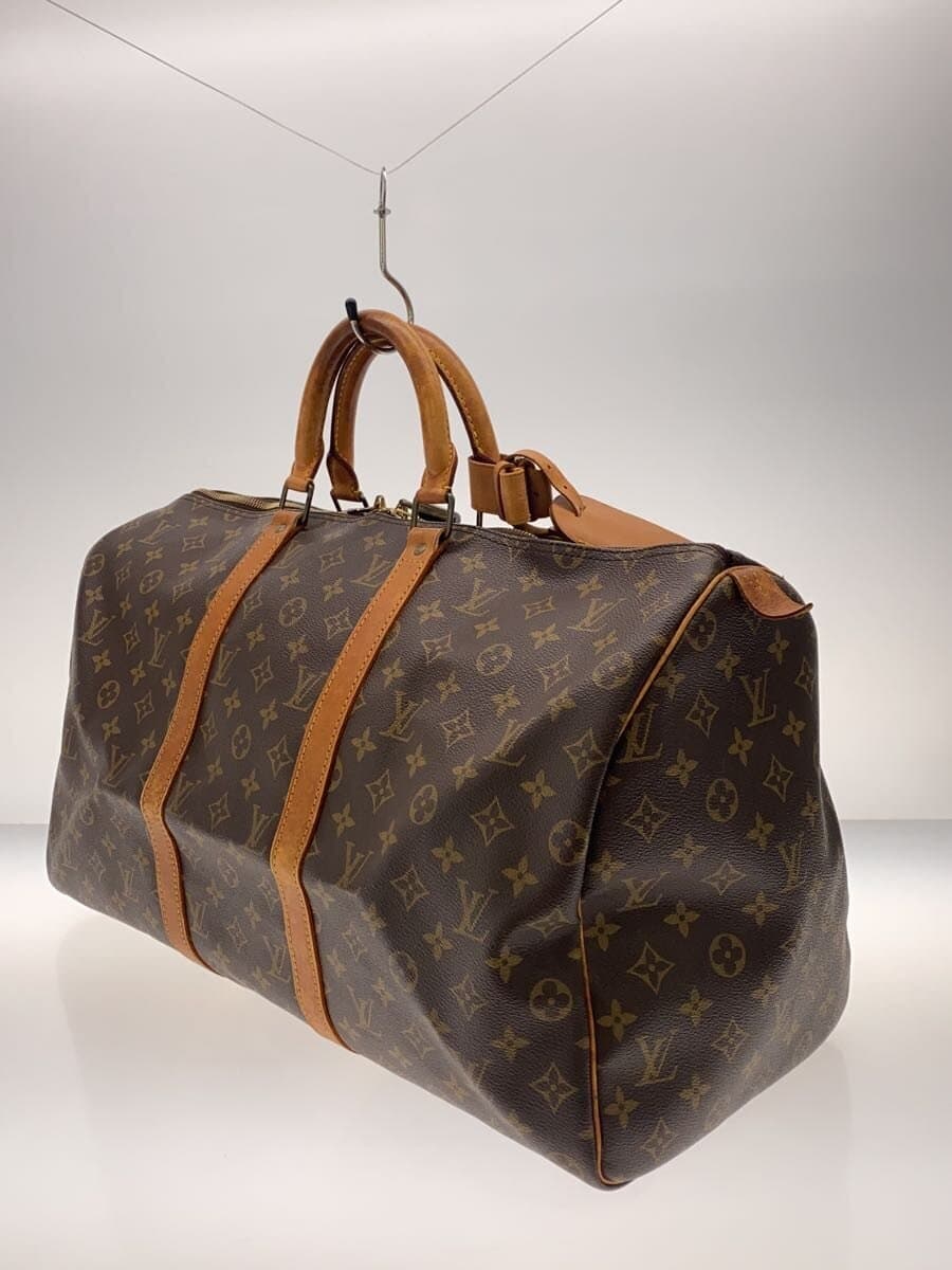 LOUIS VUITTON Keepall 50_Monogram Canvas PVC BRW 2