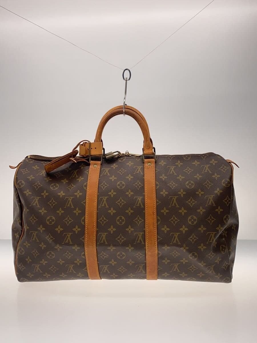 LOUIS VUITTON Keepall 50_Monogram Canvas PVC BRW 3