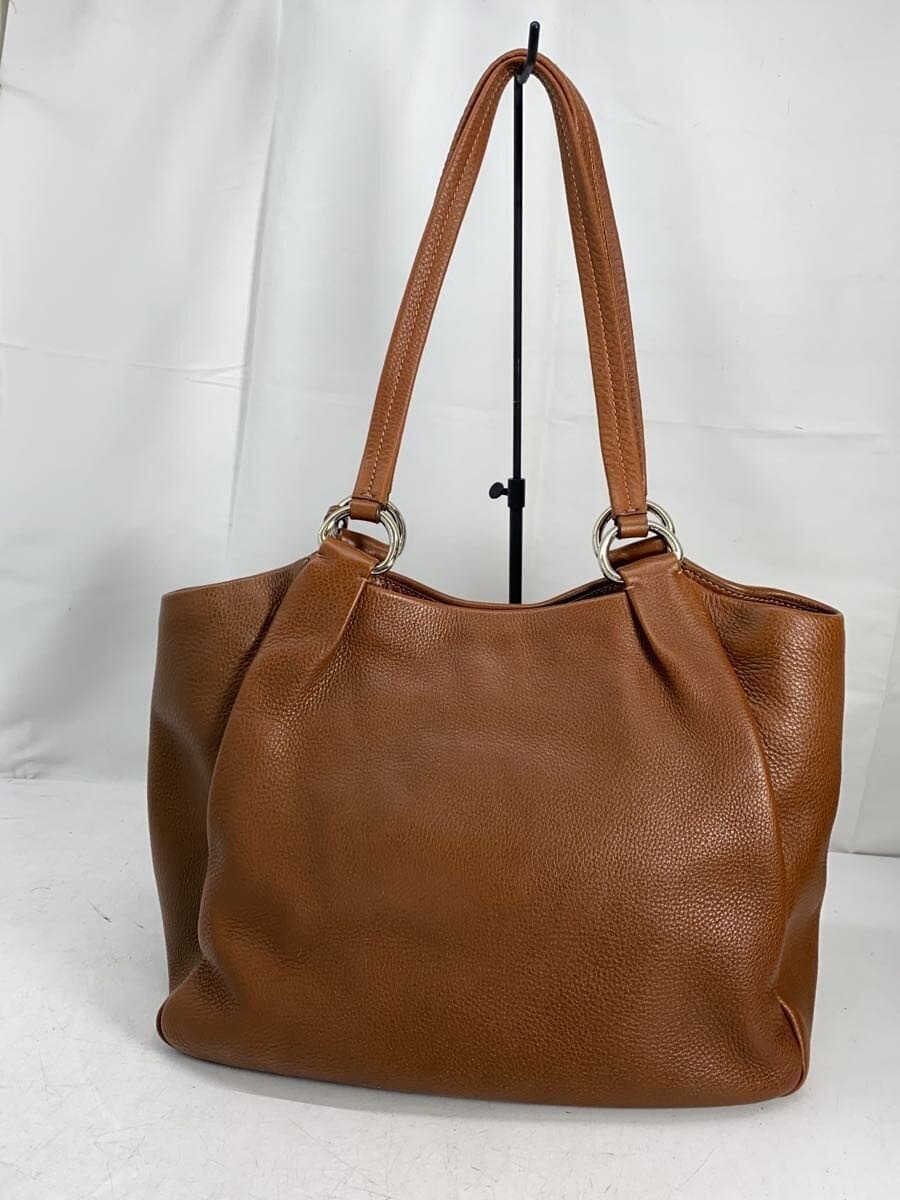 PRADA Tote Bag Leather BRW Solid 3