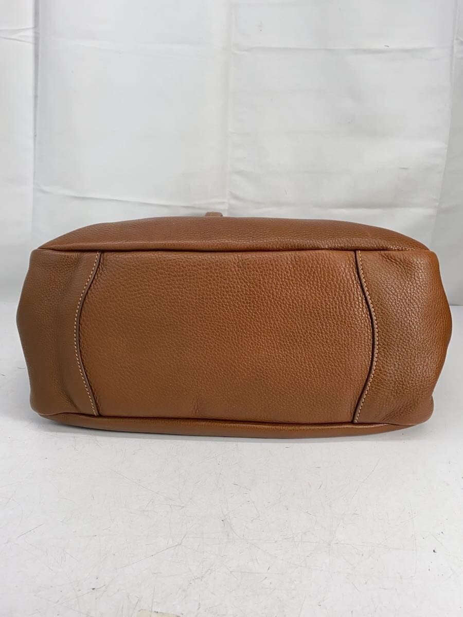 PRADA Tote Bag Leather BRW Solid 4