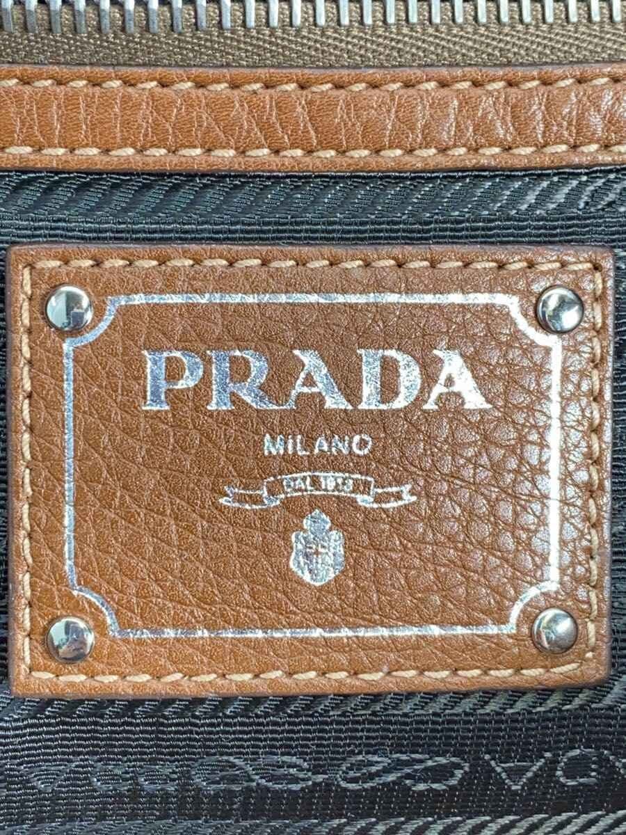 PRADA Tote Bag Leather BRW Solid 5